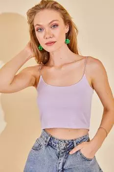 Женская сиреневая блузка на бретельках XHAN, фиолетовый