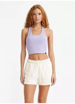 Женская сиреневая женская футболка Athlete A5002-0005 с круглым вырезом GRAPHIC RACER HALF TANK Levis