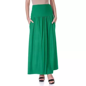 Женская складная макси-юбка с карманами 24Seven Comfort Apparel, зеленый