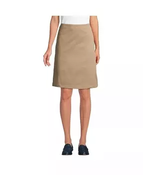 Женская смешанная юбка-чинос до колена Lands' End, бежевый
