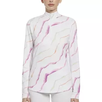 Женская солнцезащитная футболка Grand Slam с молнией на четверть, цвет Intersecting Streaks