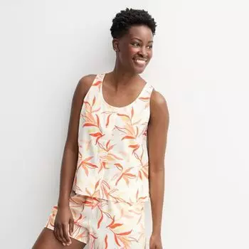 Женская сорочка для сна из льняной ткани Sonoma Goods For Life, цвет natural flower