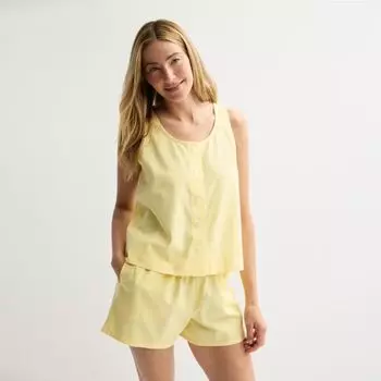 Женская сорочка для сна из льняной ткани Sonoma Goods For Life, цвет pale banana