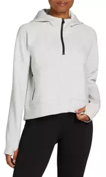 Женская спортивная флисовая худи DSG на молнии 1/4, цвет Light Heather Grey