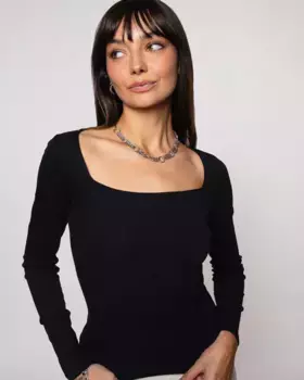 Женская спортивная футболка с длинными рукавами из органического хлопка Believe Athletics, черный