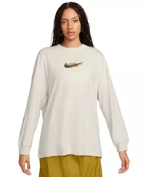 Женская спортивная футболка с длинными рукавами Nike, серый
