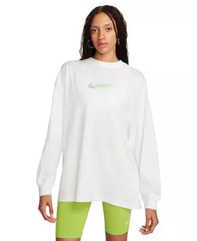 Женская спортивная футболка с длинными рукавами Nike, белый