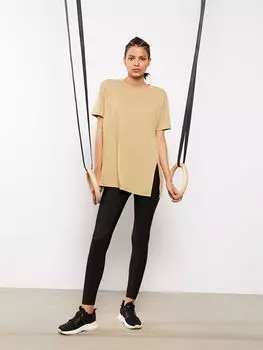 Женская спортивная футболка с круглым вырезом и коротким рукавом LCW Active