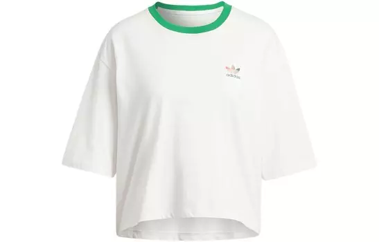 Женская спортивная футболка с круглым вырезом и логотипом, белая Adidas Originals