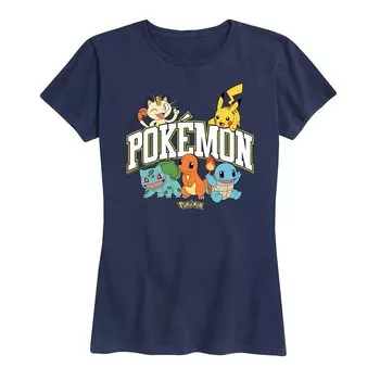 Женская спортивная футболка с рисунком Pokemon Licensed Character, темно-синий