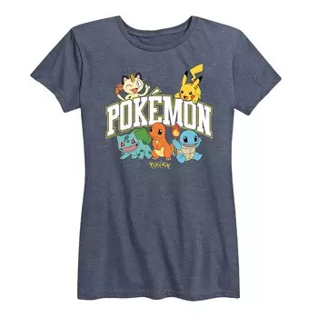 Женская спортивная футболка с рисунком Pokemon Licensed Character, цвет Heather Blue