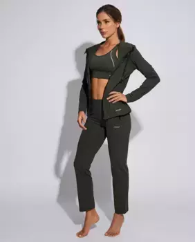 Женская спортивная куртка на молнии из коллекции Selmark Tech от Pilar Rubio, темно-зеленый