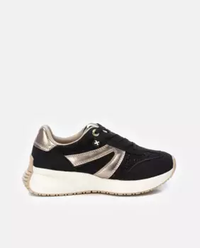 Женская спортивная обувь на шнурках и толстой резиновой подошве Xti, черный