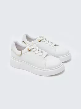 Женская спортивная обувь под кожу на шнуровке Koor, белый