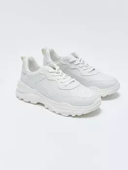 Женская спортивная обувь под кожу на шнуровке LCW STEPS, белый