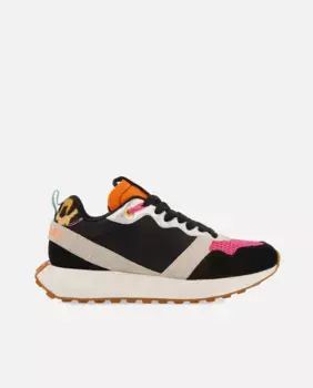 Женская спортивная обувь в стиле ретро с анималистичным принтом, металликами и неоновыми акцентами Gioseppo, мультиколор