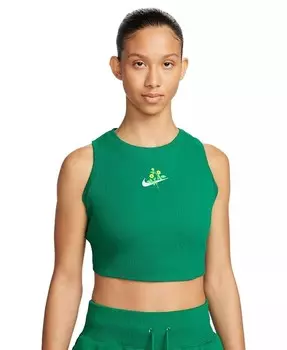 Женская спортивная одежда Essential укороченная майка в рубчик Nike, серебро