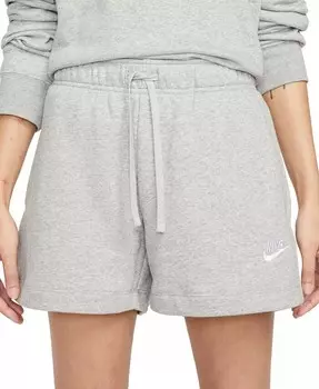 Женская спортивная одежда Клубные флисовые шорты со средней посадкой Nike, серый