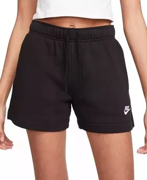 Женская спортивная одежда Клубные флисовые шорты со средней посадкой Nike, черный