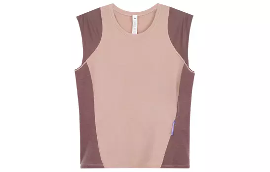 Женская спортивная рубашка без рукавов с короткими рукавами Lululemon, Pink Clay/Umber Oxide/PCLY/DKOX