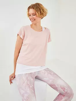 Женская спортивная спортсменка и футболка с круглым вырезом и коротким рукавом LCW Active