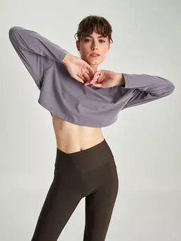 Женская спортивная толстовка из хлопка с круглым вырезом и длинными рукавами LCW Active