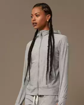 Женская спортивная толстовка на молнии из переработанной ткани Believe Athletics, серый