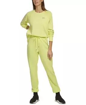 Женская спортивная толстовка реглан с металлическим логотипом DKNY, мульти