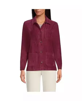 Женская спортивная вельветовая куртка с длинными рукавами Lands' End, синий