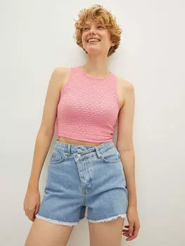 Женская спортсменка с круглым вырезом и узором LCW Casual