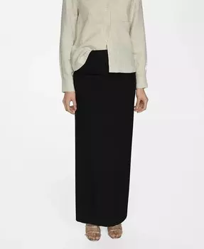 Женская стандартная длинная юбка-карандаш MANGO, черный