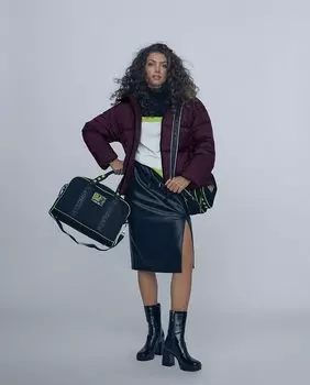 Женская стеганая куртка с капюшоном и однотонным принтом Lola Casademunt, сиреневый