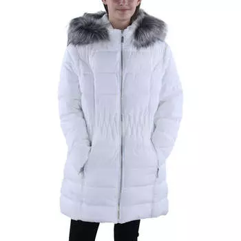 Женская стеганая куртка с капюшоном и отделкой из искусственного меха Laundry by Shelli Segal, белый