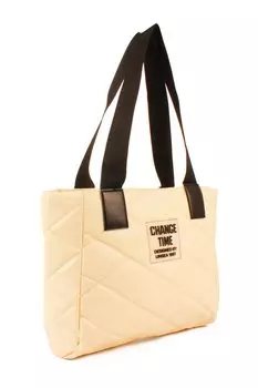 Женская стеганая надувная сумка через плечо с детальным текстом (20776) Luwwe Bags, крем