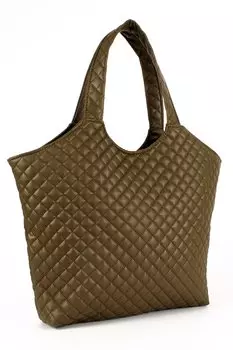 Женская стеганая повседневная сумка YSL Cut большого размера (1729) Luwwe Bags, хаки