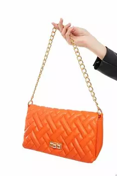 Женская стеганая сумка на плечо Baguette с ремешком-цепочкой (10726) Luwwe Bags