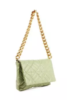 Женская стеганая сумка на плечо с цепочкой, ремешком на руку (20652) Luwwe Bags, вода зеленая