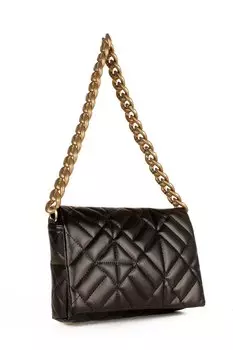Женская стеганая сумка на плечо с цепочкой, ремешком на руку (20652) Luwwe Bags, черный