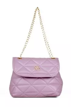 Женская стеганая сумка на плечо с двумя отделениями и ремешком-цепочкой (20539) Luwwe Bags, сирень