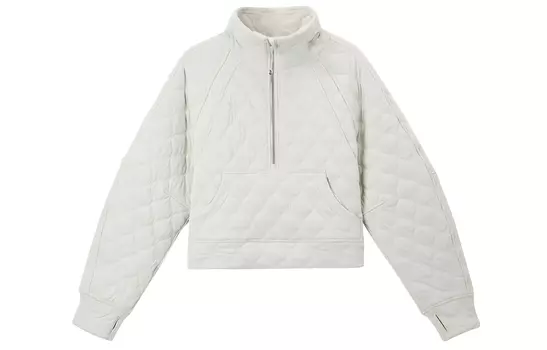 Женская стеганая толстовка Scuba Series большого размера с застежкой-молняяй на половину длины Lululemon, Earth Gray/RVSN