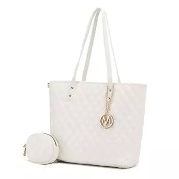 Женская стеганая женская большая сумка-тоут с мешочком Tansy MKF Collection от Mia K MKF Collection, бежевый