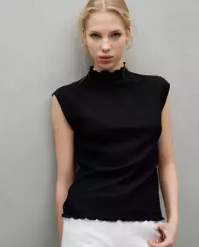 Женская структурированная футболка без рукавов Easy Wear, черный