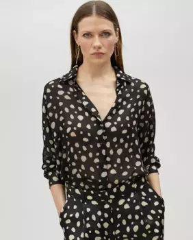 Женская струящаяся рубашка с длинным рукавом Lola Casademunt, черный