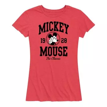 Женская студенческая футболка с рисунком Микки Мауса Disney's, цвет Heather Red