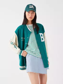 Женская студенческая куртка с длинным рукавом и принтом LCW Casual