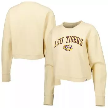 Женская студенческая одежда кремового цвета LSU Tigers Classic Campus Corded Timber Толстовка