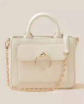 Женская сумка Anouck из зерненой кожи с цепочкой Claudie Pierlot, белый