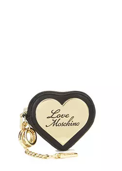 Женская сумка-аксессуар с логотипом черного золота Love Moschino