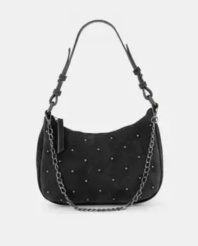 Женская сумка-багет с заклепками Green Coast, средне-серый