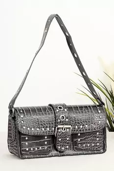 Женская сумка-багет Vidar Trokka с поясом BP-4761O BPANYA, серый